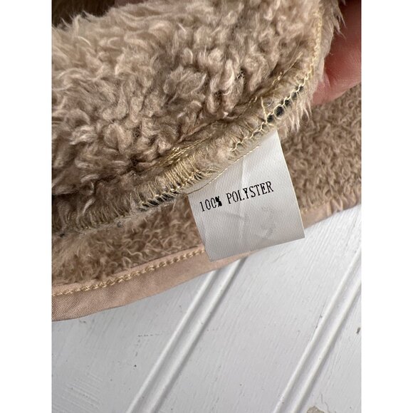 Merokeety Leopard Print Sherpa Fleece Vest Women's sz Medium Sleeveless Jacket - Picture 6 of 7